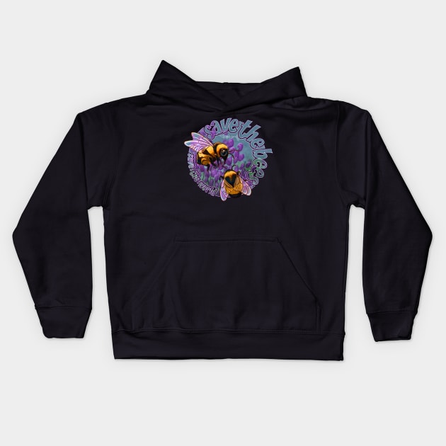 Save the Bees, Save the World Kids Hoodie by Dustin Resch